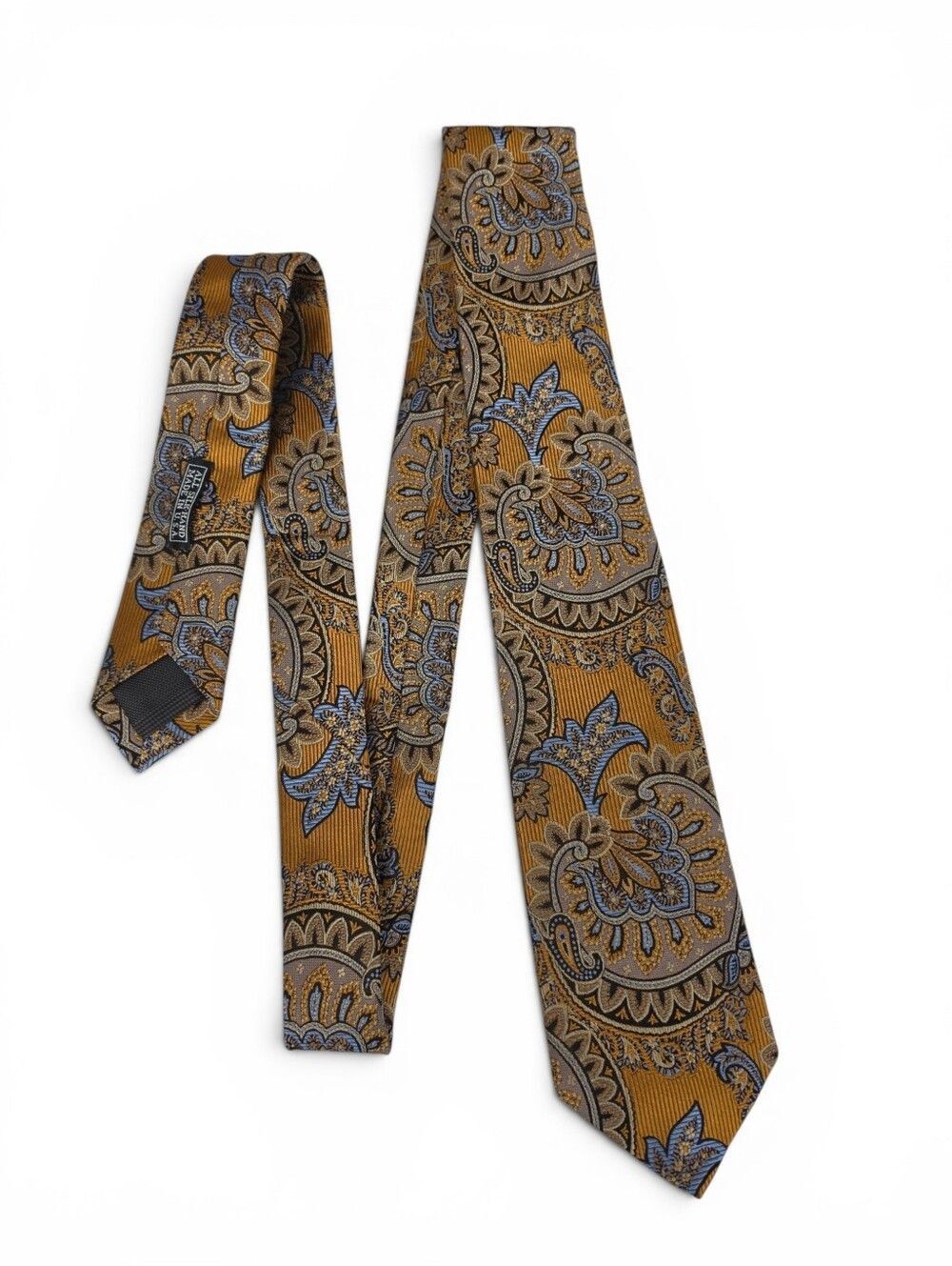 JZ Richards Paisley Silk Tie in Brassy Gold Men's Necktie